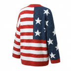 American Flag Cardigan for Cozy Style in Soft Knit Fabric