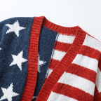 American Flag Cardigan for Cozy Style in Soft Knit Fabric