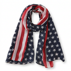 American Flag Shawl Scarf – Versatile Style in Lightweight Fabric
