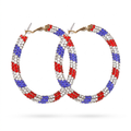 Rainbow Rhinestone Hoop Earrings – Sparkling Style with Crystal Accents