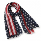 American Flag Shawl Scarf – Versatile Style in Lightweight Fabric