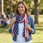 American Flag Shawl Scarf – Versatile Style in Lightweight Fabric