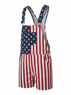 American Flag Short Overalls – Patriotic Summer Festival Romper