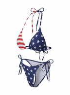 American Flag Bikini Set – Flattering Fit & Halter Tie Design