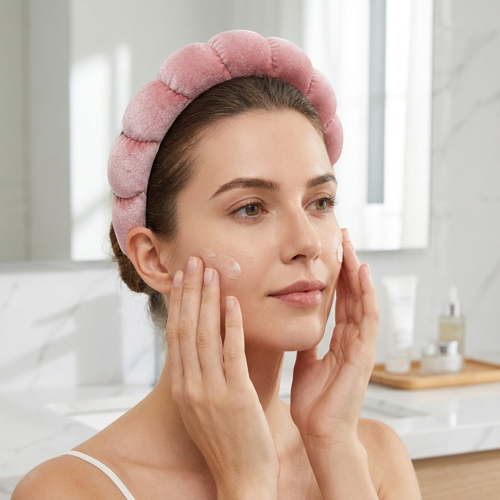 Velvet Spa Headband for Effortless Skincare & Makeup Routine