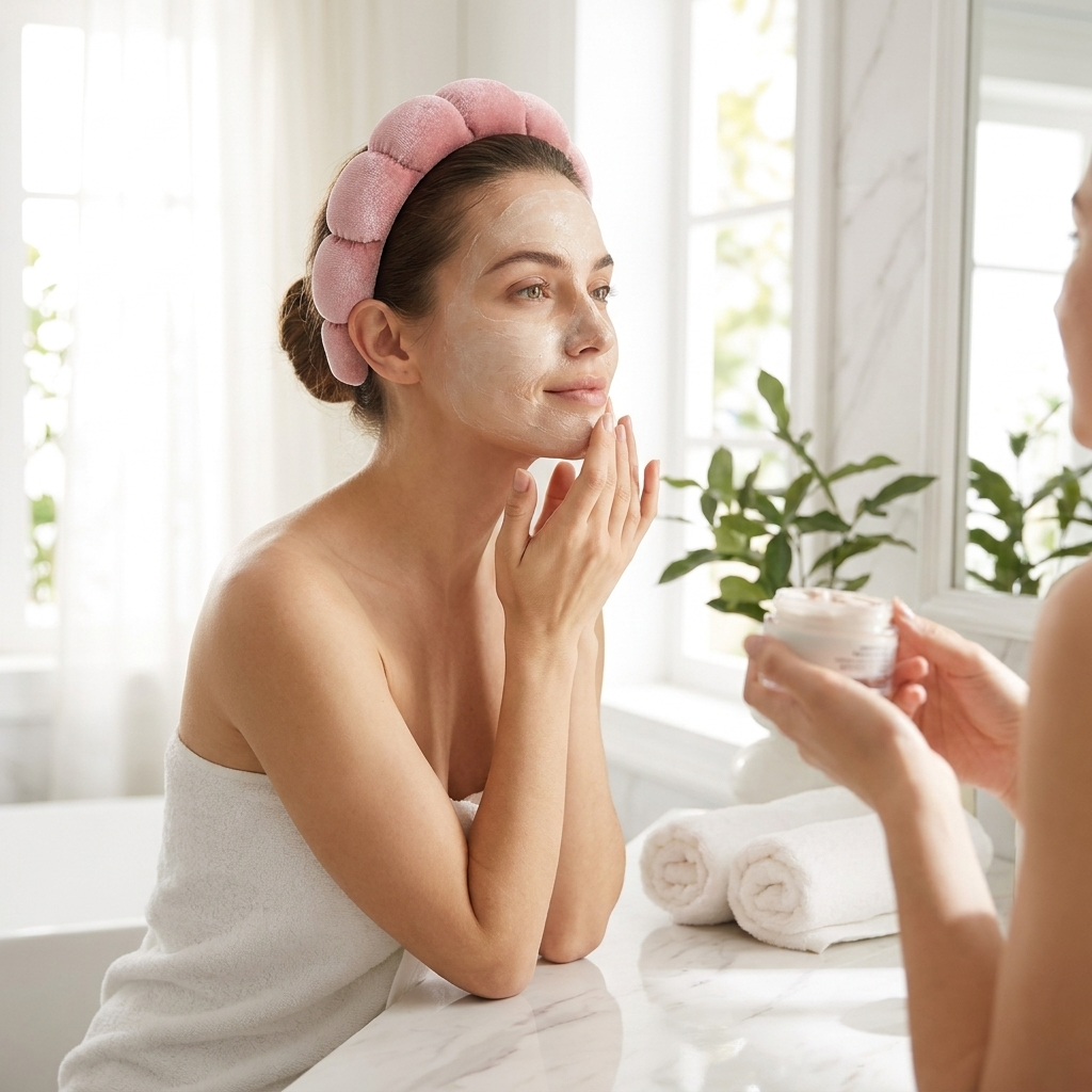 Velvet Spa Headband for Effortless Skincare & Makeup Routine