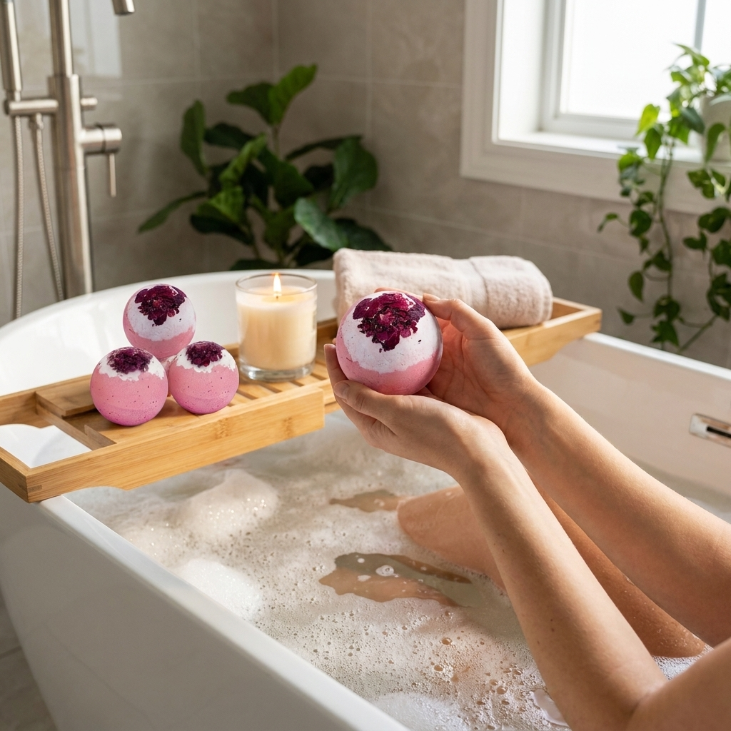 Bath Bomb Gift Set for Relaxing Soaks & Handmade Bubble Fizzers