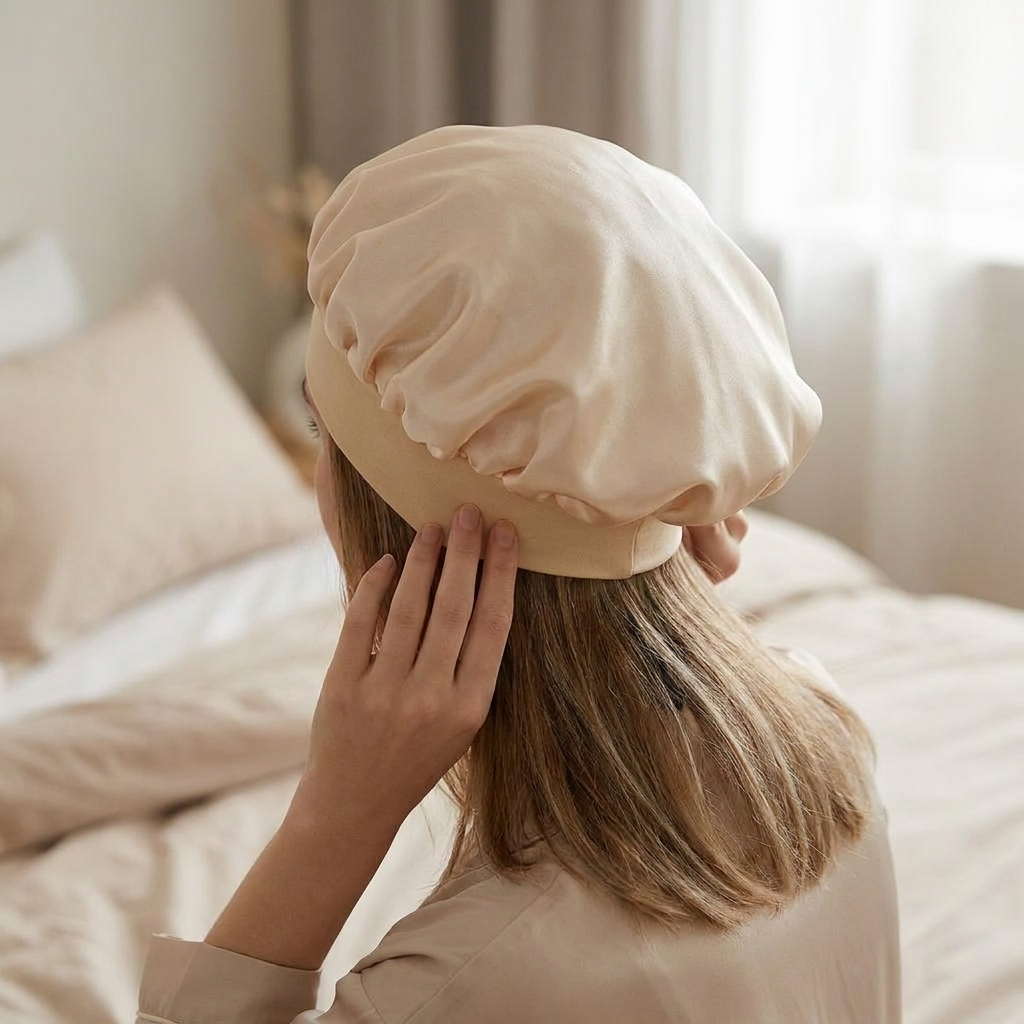 Satin Sleep Bonnet – Frizz Protection with Soft Elastic Band