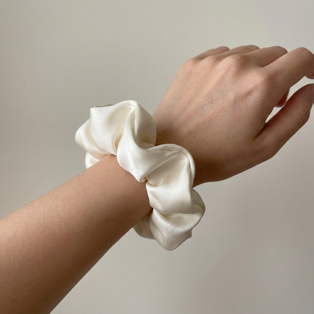 Silk Satin Scrunchie – Gentle Hold & Soft Shine Hair Tie