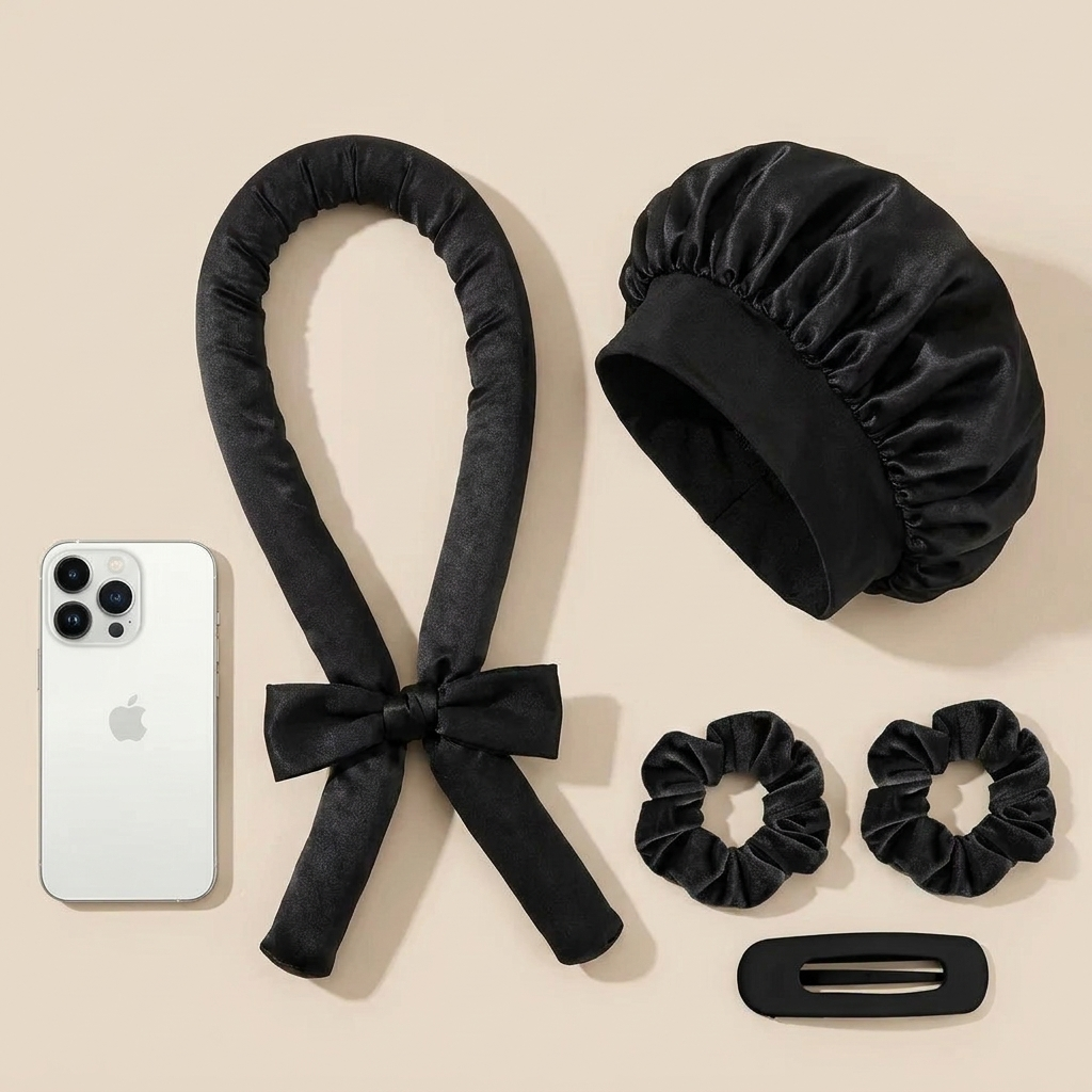 Heatless Curling Headband – Soft Satin Overnight Hair Curler