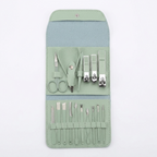 16-Piece Manicure Set for Complete Nail Care & Stainless Steel Tools