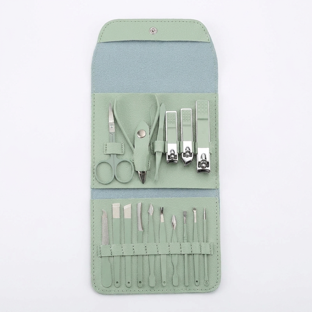 16-Piece Manicure Set for Complete Nail Care & Stainless Steel Tools