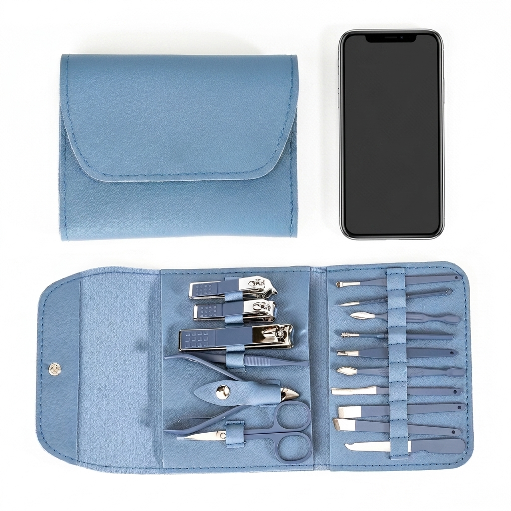 16-Piece Manicure Set for Complete Nail Care & Stainless Steel Tools