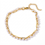 Pearl Chain Anklet – Elegant Summer Style in Stainless Steel