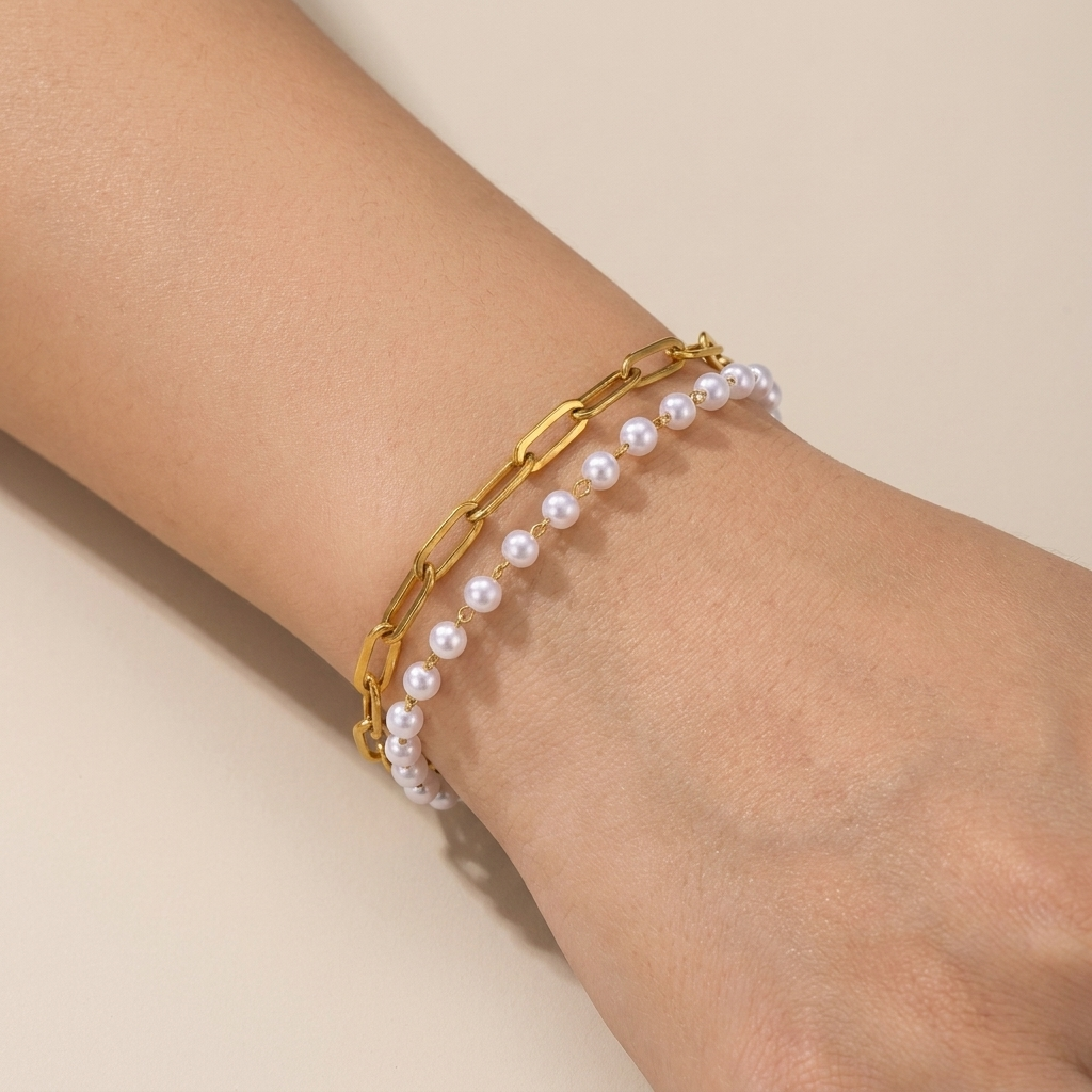 Pearl Chain Anklet – Elegant Summer Style in Stainless Steel