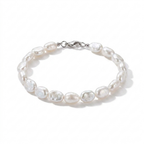 Oval Pearl Chain Bracelet – Classic Style with Imitation Pearls