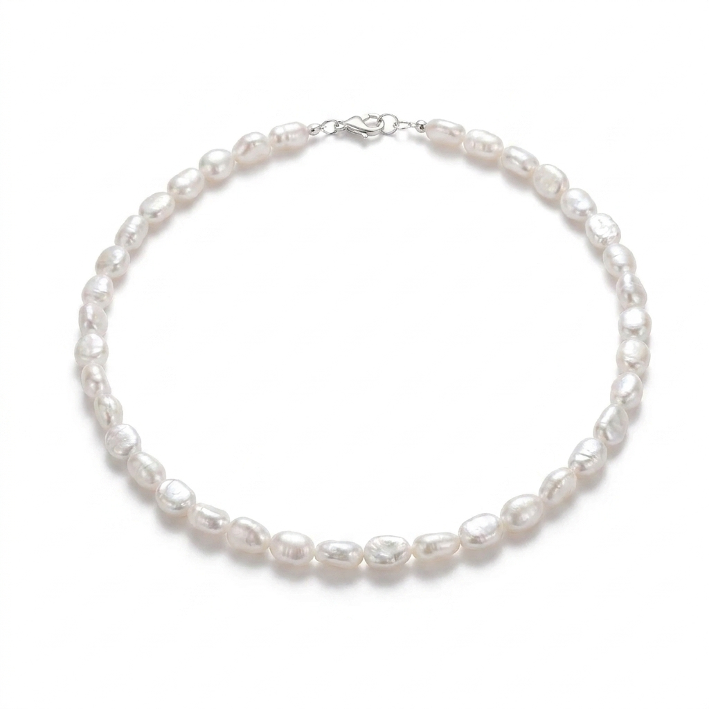Oval Pearl Chain Bracelet – Classic Style with Imitation Pearls