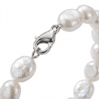 Oval Pearl Chain Bracelet – Classic Style with Imitation Pearls
