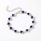 Red Crystal Heart Bracelet – Elegant Metal Chain with Zircon Charm