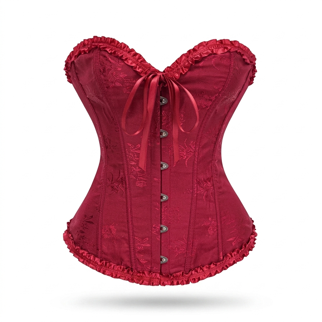 Jacquard Corset Top – Elegant Structure with Boned Bustier Design
