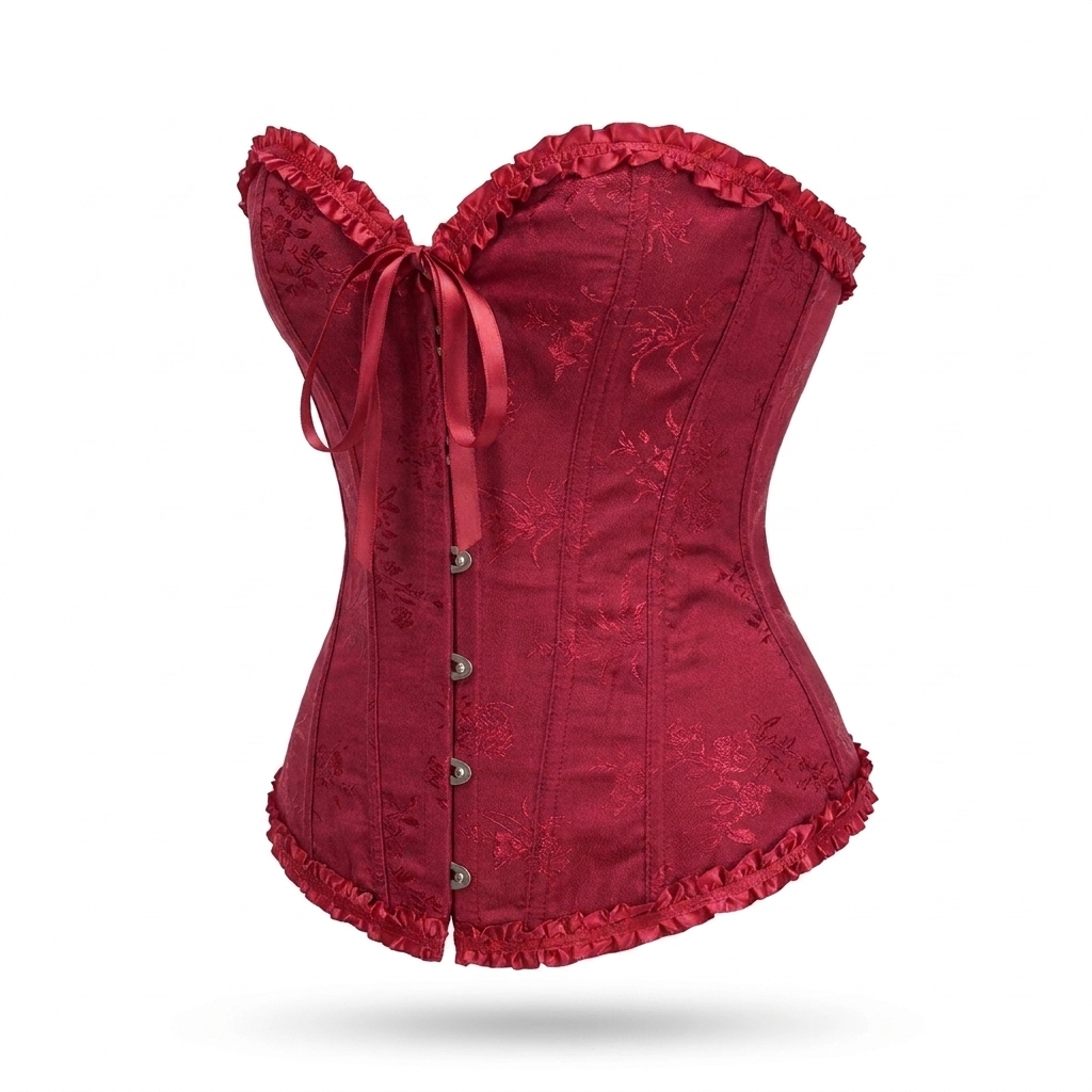 Jacquard Corset Top – Elegant Structure with Boned Bustier Design