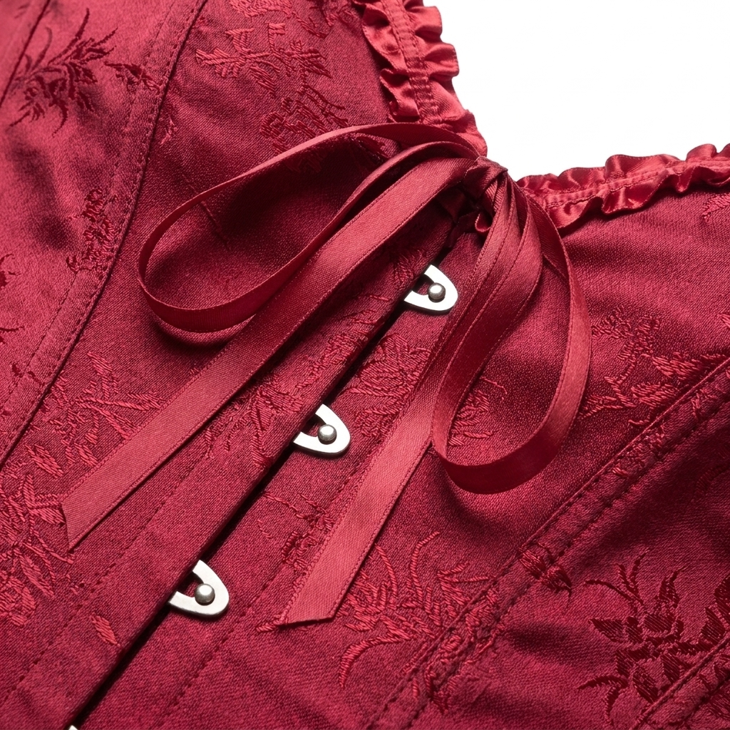 Jacquard Corset Top – Elegant Structure with Boned Bustier Design