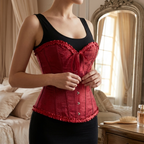 Jacquard Corset Top – Elegant Structure with Boned Bustier Design