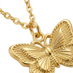 Butterfly Necklace – Vintage Charm & Stainless Steel Snake Chain