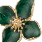 Green Flower Earrings – Vintage Charm & Drip Glaze Finish
