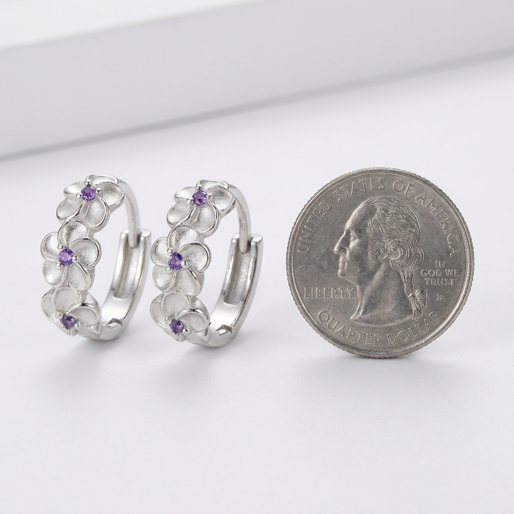 Flower Stud Earrings – Delicate Style & 925 Sterling Silver
