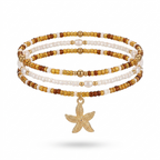 Boho Anklet Set – Beachy Charm & Multilayer Rice Bead Design