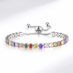 Adjustable Birthstone Tennis Bracelet – Colorful Crystal Bangle