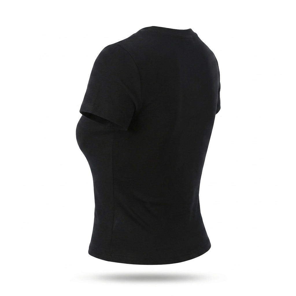 Basic Crop Top – Flattering Slim Fit Crewneck Tee