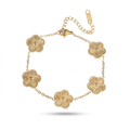 Clover Flower Bracelet – Adjustable Stainless Steel Design