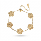 Clover Flower Bracelet – Adjustable Stainless Steel Design