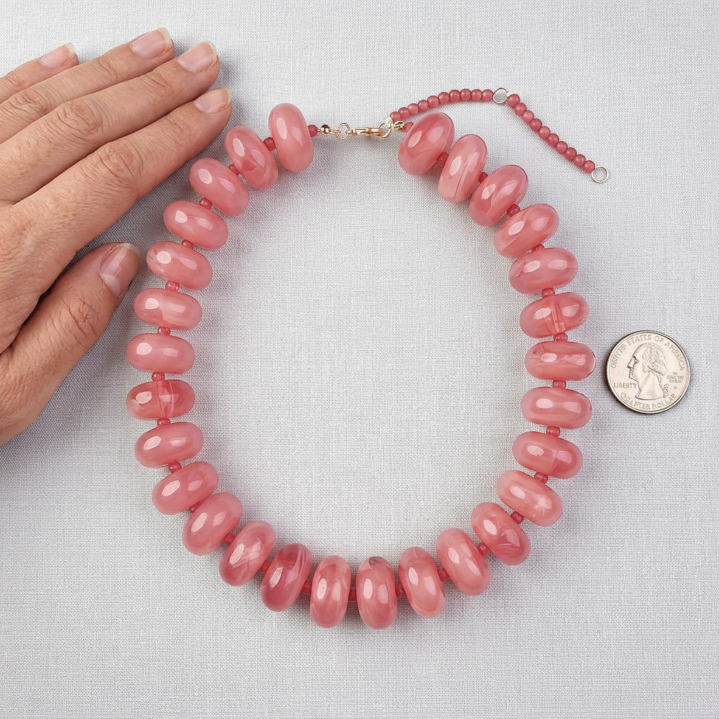 Resin Bead Necklace – Colorful Chunky Bohemian Statement Jewelry
