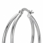 Double Layer Hoop Earrings – Chic Silver-Tone Statement Design