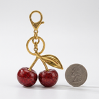Cherry Bag Charm – Playful Crystal Cherry Pendant Accessory
