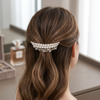 French Pearl Crystal Hair Clip – Chic Half-Tied Style & Alloy Design