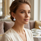 Cubic Zirconia Stud Earrings – Chic Sparkle with Rose Gold Finish