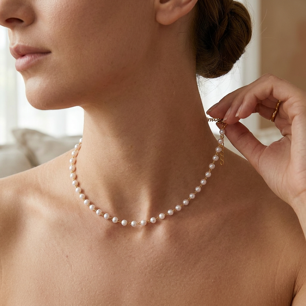 Pearl Chain Anklet – Chic Summer Foot Bracelet in Stainless Steel