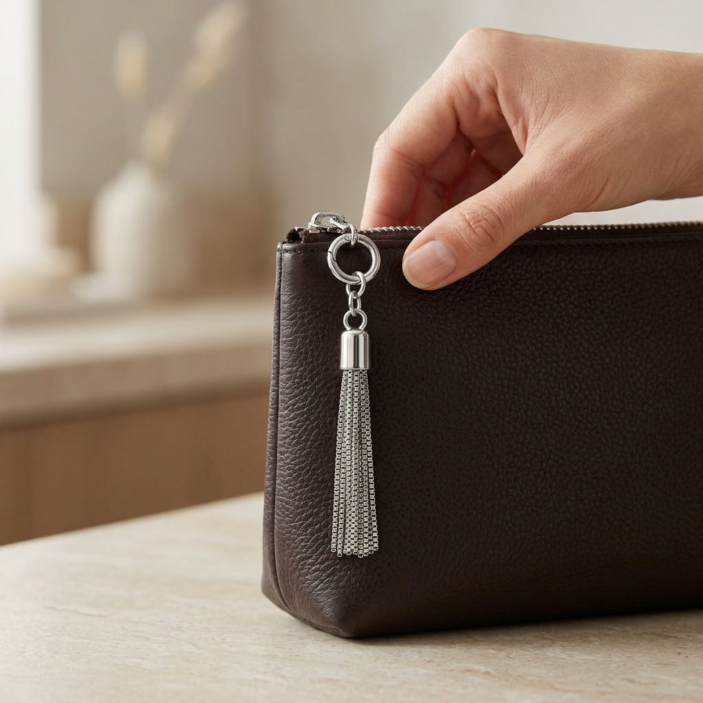 Tassel Keychain Charm – Chic Metal Buckle Bag Accent