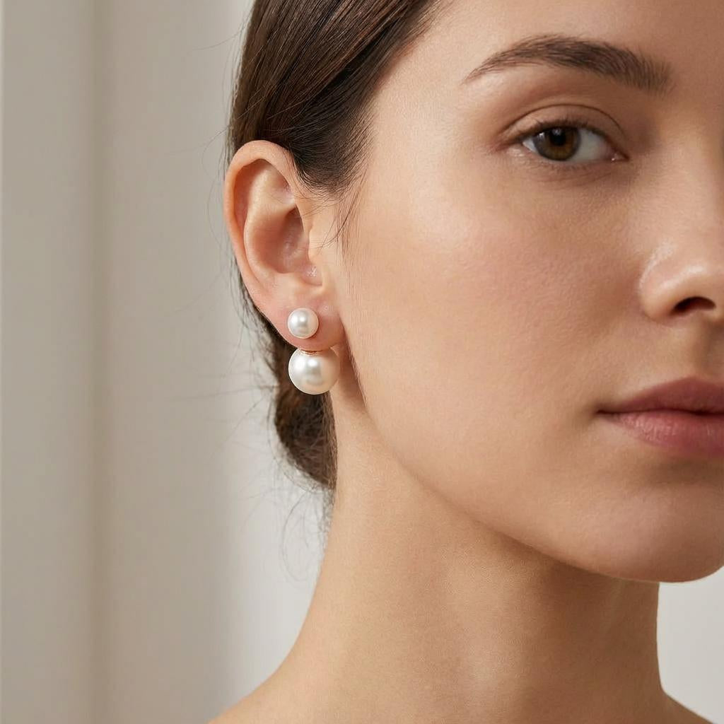 Pearl Stud Earrings – Classic Shine + S925 Silver Posts