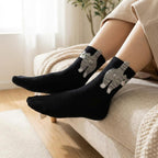 Cute Cat Socks – Soft Korean Mid-Calf Cotton Knit