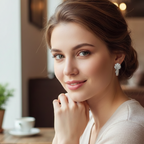 925 Sterling Silver Zircon Flower Earrings - Fine Jewelry Gift
