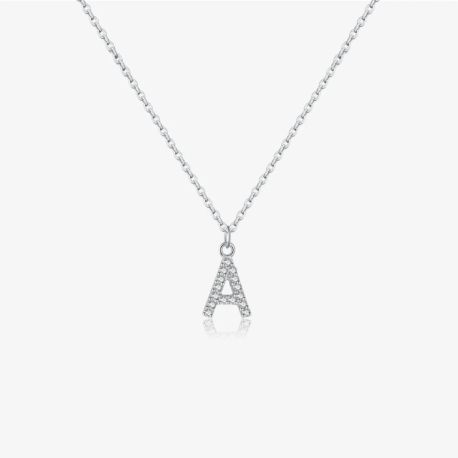 925 Silver Initial Pendant Necklace for Women