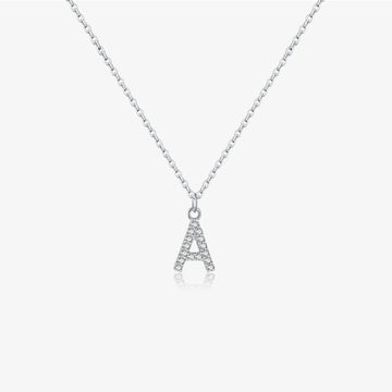 925 Silver Initial Pendant Necklace for Women