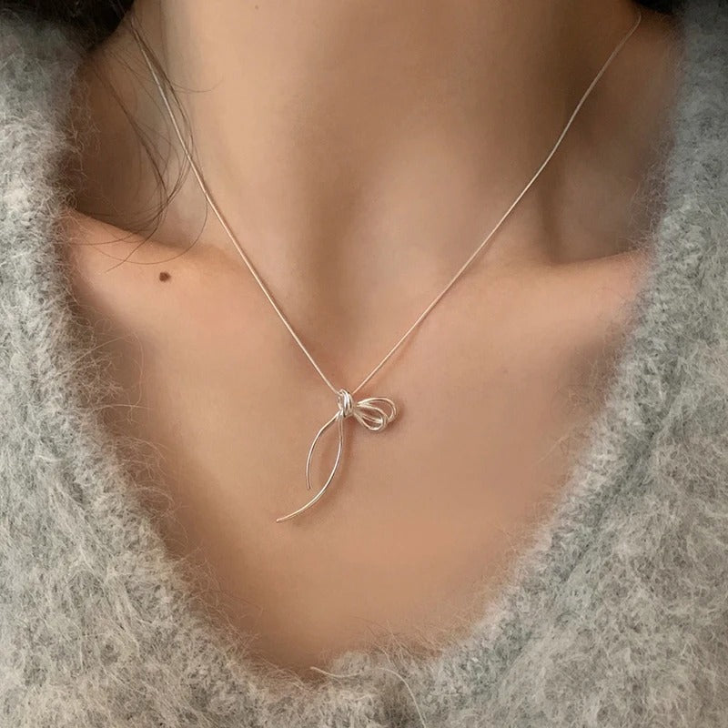 925 Silver Geometric Necklace for Women – Simple & Chic