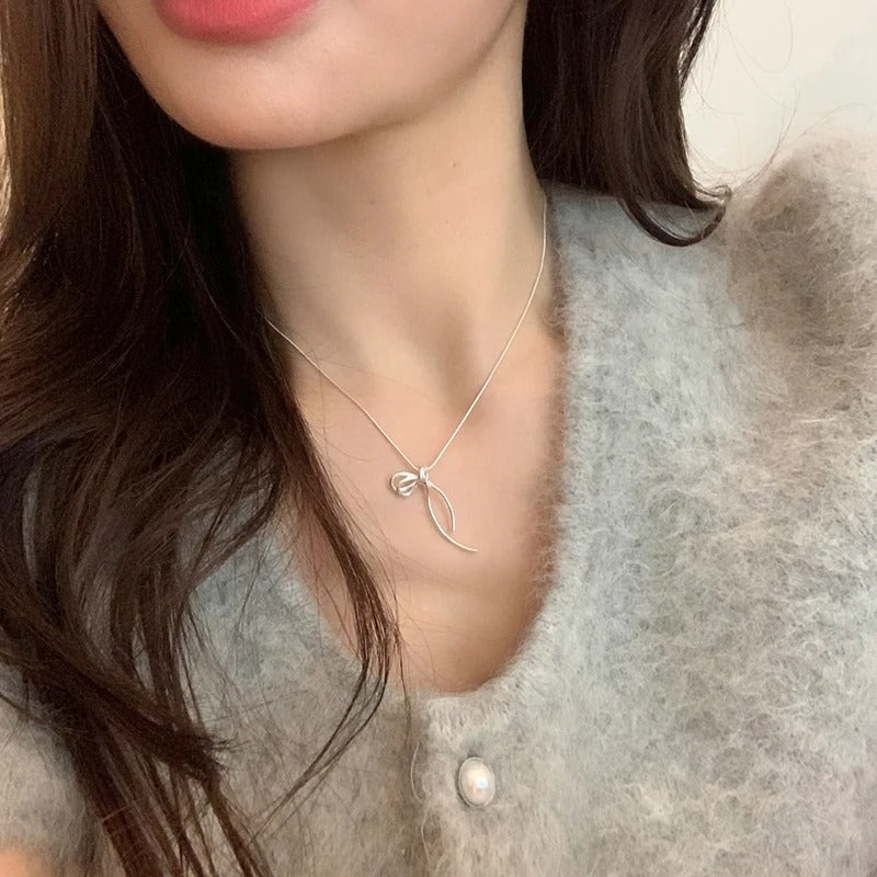 925 Silver Geometric Necklace for Women – Simple & Chic