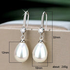 925 Sterling Silver Pearl Earrings – Elegant Drop Design for Women